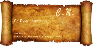 Cifka Martin névjegykártya